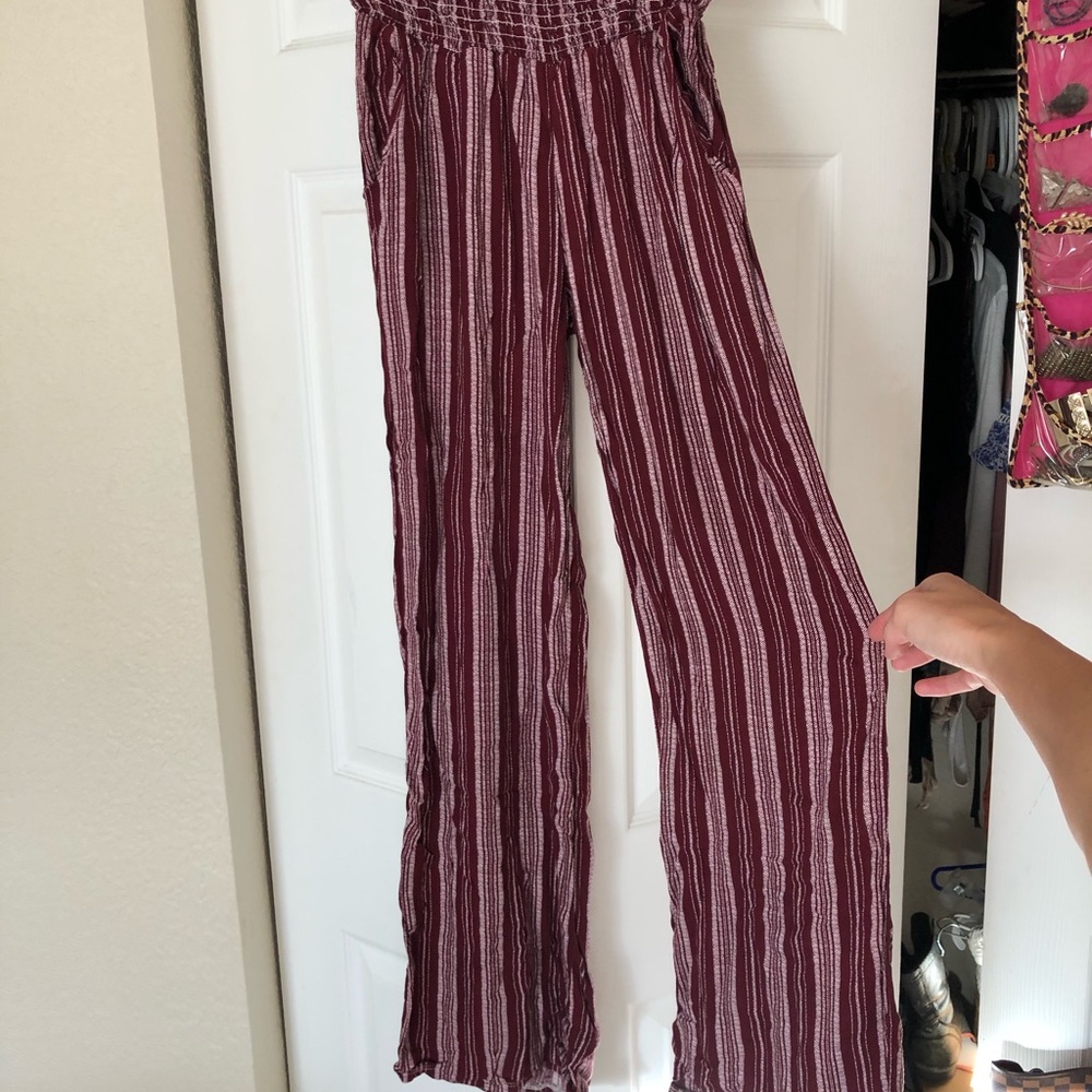 Burgundy beachy, flowy pants